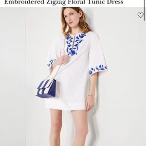 Kate spade embroidered zigzag floral tunic dress